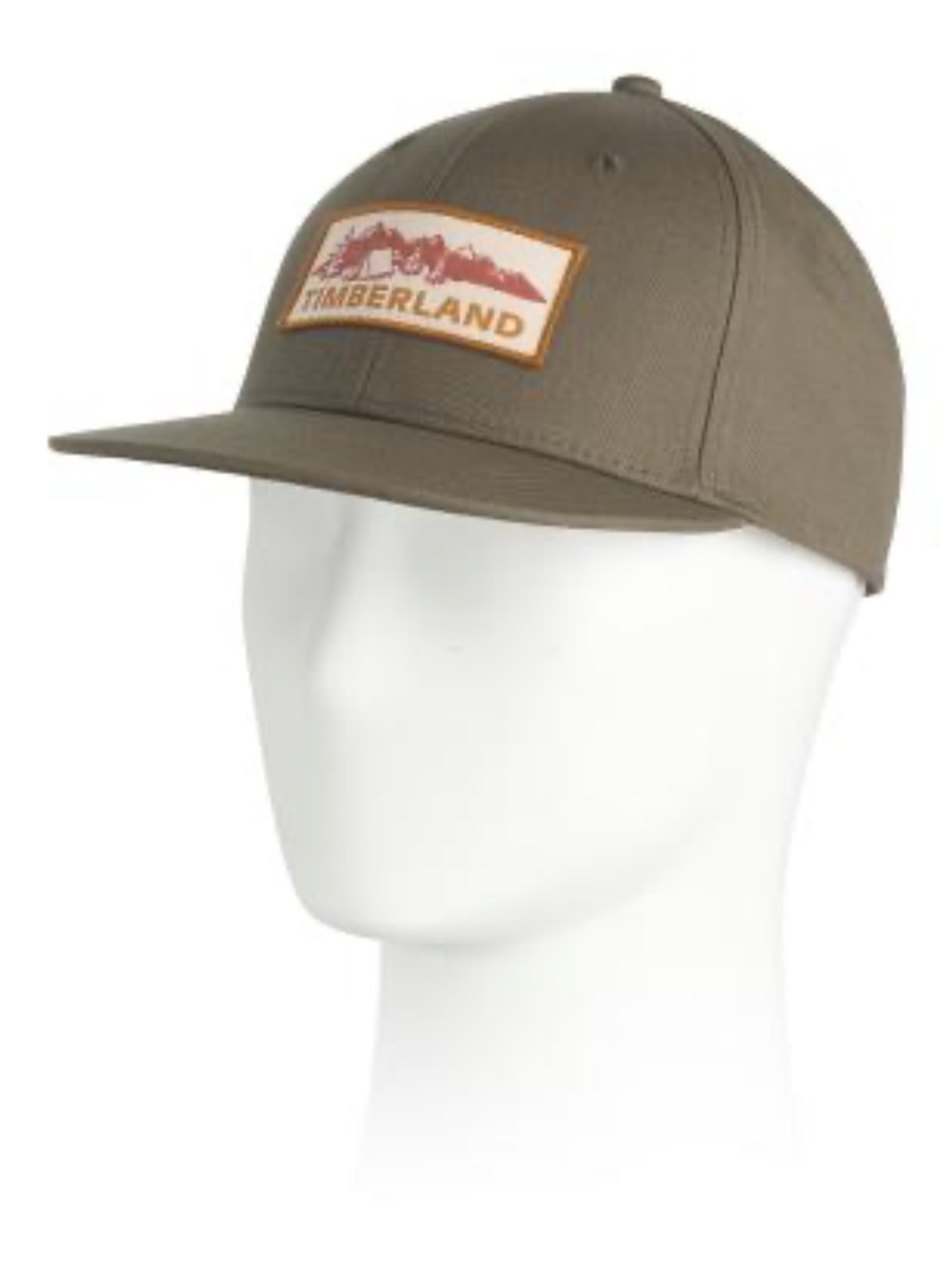 Timberland Olive Patch Logo Flat Brim Cap